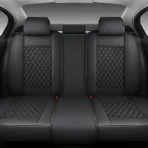 Premium Leather Car Seat Covers for Cars, SUVs & Trucks – Front & Rear Seat Protector, Custom Fit Design – With Lumbar Support Diamond Pattern 26 - Afbeelding 3