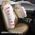 Premium Leather Car Seat Covers for Cars, SUVs & Trucks – Front & Rear Seat Protector, Custom Fit Design – Smooth Grid Pattern 24 - Bild 8
