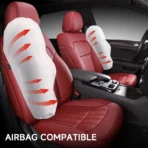 Premium Leather Car Seat Covers for Cars, SUVs & Trucks – Front & Rear Seat Protector, Custom Fit Design – Vertical Stripes Splicing 28 - Afbeelding 8