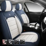 Premium Leather Car Seat Covers for Cars, SUVs & Trucks – Front & Rear Seat Protector, Custom Fit Design – Sporty Horizontal Lines 11