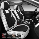 Premium Leather Car Seat Covers for Cars, SUVs & Trucks – Front & Rear Seat Protector, Custom Fit Design – Sporty Stitch Accents 09