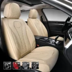 Premium Leather Car Seat Covers for Cars, SUVs & Trucks – Front & Rear Seat Protector, Custom Fit Design  – Luxury Quilted Diamond Padding 07