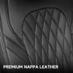 Premium Leather Car Seat Covers for Cars, SUVs & Trucks – Front & Rear Seat Protector, Custom Fit Design – With Lumbar Support Diamond Pattern 06 – Image 4