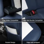 Premium Leather Car Seat Covers for Cars, SUVs & Trucks – Front & Rear Seat Protector, Custom Fit Design – Sporty Horizontal Lines 11 - Imagen 6