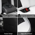 Premium Leather Car Seat Covers for Cars, SUVs & Trucks – Front & Rear Seat Protector, Custom Fit Design – Sporty Stitch Accents 09 - Imagen 5