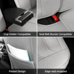 Premium Leather Car Seat Covers for Cars, SUVs & Trucks – Front & Rear Seat Protector, Custom Fit Design – Small Horizontal Stripes 03 - Afbeelding 5