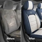 Premium Leather Car Seat Covers for Cars, SUVs & Trucks – Front & Rear Seat Protector, Custom Fit Design – Sporty Horizontal Lines 11 - Imagen 7
