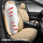 Premium Leather Car Seat Covers for Cars, SUVs & Trucks – Front & Rear Seat Protector, Custom Fit Design  – Luxury Quilted Diamond Padding 07 - Kuva 8