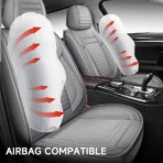 Premium Leather Car Seat Covers for Cars, SUVs & Trucks – Front & Rear Seat Protector, Custom Fit Design – Small Horizontal Stripes 03 - Afbeelding 8
