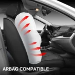 Premium Leather Car Seat Covers for Cars, SUVs & Trucks – Front & Rear Seat Protector, Custom Fit Design – Diamond Pattern 05 - Image 8