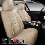Premium Leather Car Seat Covers for Cars, SUVs & Trucks – Front & Rear Seat Protector, Custom Fit Design – With Lumbar Support 01