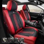 Premium Leather Car Seat Covers for Cars, SUVs & Trucks – Front & Rear Seat Protector, Custom Fit Design – Two-Tone Color Block 08
