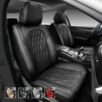 Premium Leather Car Seat Covers for Cars, SUVs & Trucks – Front & Rear Seat Protector, Custom Fit Design – Diamond Pattern 05