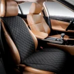 Front Faux Linen Car Seat Cushion for All Cars-Non-Slip Soft & Breathable Universal Fit
