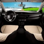 Front Faux Linen Car Seat Cushion for All Cars-Non-Slip Soft & Breathable Universal Fit - Image 6