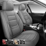 Premium Leather Car Seat Covers for Cars, SUVs & Trucks – Front & Rear Seat Protector, Custom Fit Design – Sporty Horizontal Lines Padding 12
