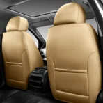 Premium Leather Car Seat Covers for Cars, SUVs & Trucks – Front & Rear Seat Protector, Custom Fit Design – With Lumbar Support Horizontal Design 13 - Imagen 2