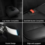 Premium Leather Car Seat Covers for Cars, SUVs & Trucks – Front & Rear Seat Protector, Custom Fit Design – Minimalist Smooth Classic 14 - Imagen 5