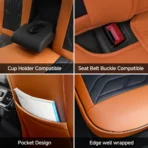 Premium Leather Car Seat Covers for Cars, SUVs & Trucks – Front & Rear Seat Protector, Custom Fit Design – Luxury Padding 23 - Image 5