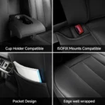 Premium Leather Car Seat Covers for Cars, SUVs & Trucks – Front & Rear Seat Protector, Custom Fit Design – Sporty Vertical Stripes 21 - obrazek 5
