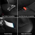 Premium Leather Car Seat Covers for Cars, SUVs & Trucks ?C Front & Rear Seat Protector, Custom Fit Design ?C Soft Padding & Cushioning 15 - Bild 5