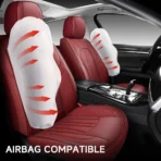Premium Leather Car Seat Covers for Cars, SUVs & Trucks – Front & Rear Seat Protector, Custom Fit Design – Vertical Wide Stripes 18 - Image 8