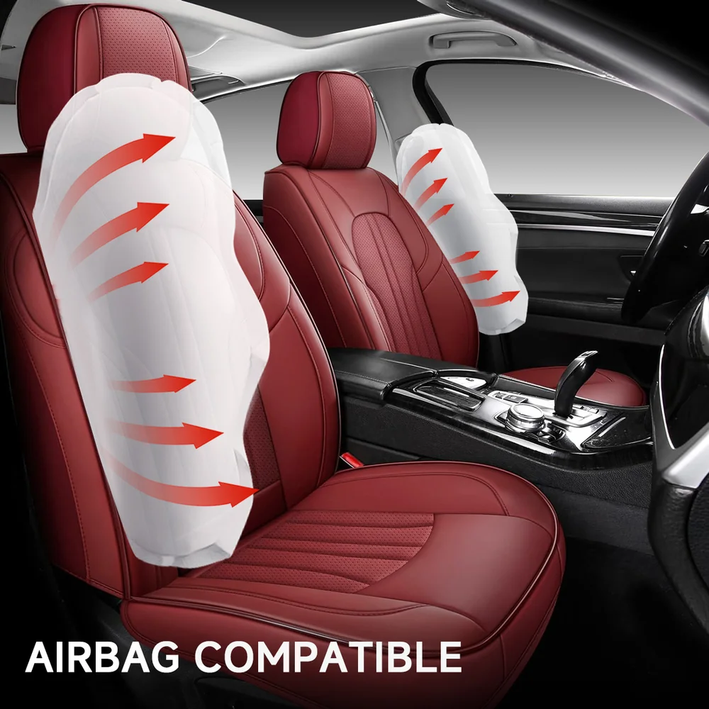 6 Premium Leather Car Seat Covers for Cars, SUVs & Trucks – Front & Rear Seat Protector, Custom Fit Design – Vertical Wide Stripes 18 - Image 8