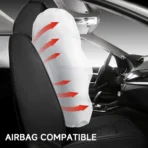 Premium Leather Car Seat Covers for Cars, SUVs & Trucks – Front & Rear Seat Protector, Custom Fit Design – Sporty Vertical Stripes 21 - obrazek 8