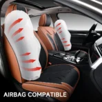 Premium Leather Car Seat Covers for Cars, SUVs & Trucks – Front & Rear Seat Protector, Custom Fit Design – Luxury Padding 23 - Image 8