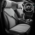 Front Diamond Leather Seat Cushion for All Cars-Breathable & Anti-slip & Protective Universal Fit