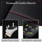 Premium PU Leather Front Seat Cover for All Cars-Anti-Slip & Full-Wrap Protection Universal Fit - Billede 4