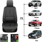Premium PU Leather Front Seat Cushion for All Cars-Anti-Slip & Lumbar Support Universal Fit - Afbeelding 9