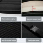 Memory Foam Car Seat Cushion for All Cars-Adjustable & Breathable Universal Fit - immagine 7