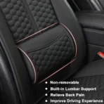 Premium PU Leather Front Seat Cushion for All Cars-Anti-Slip & Lumbar Support Universal Fit - Afbeelding 3