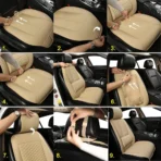 Premium PU Leather Front Seat Cushion for All Cars-Anti-Slip & Lumbar Support Universal Fit - Afbeelding 7
