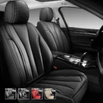 Premium Leather Car Seat Covers for Cars, SUVs & Trucks – Front & Rear Seat Protector, Custom Fit Design – Sporty Vertical Stripes 21
