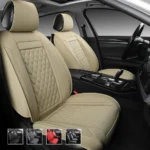 Premium Leather Car Seat Covers for Cars, SUVs & Trucks – Front & Rear Seat Protector, Custom Fit Design – Diamond Pattern Deluxe 22