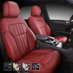 Premium Leather Car Seat Covers for Cars, SUVs & Trucks – Front & Rear Seat Protector, Custom Fit Design – Vertical Stripes Splicing 28