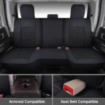 Custom Fit Leather Seat Covers for Dodge Ram 1500 2500 3500 HD Pick-up Truck Crew Quad Mega Cab-Front & Rear Seat Protector 01 Diamond Grid - Bild 3