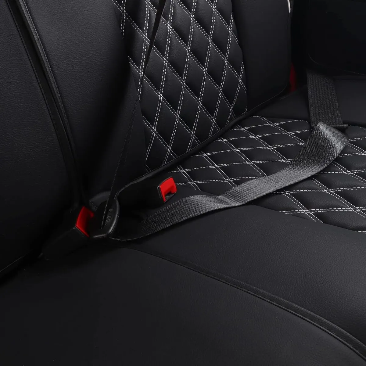 Custom Fit Leather Seat Covers for Dodge Ram 1500 2500 3500 HD Pick-up Truck Crew Quad Mega Cab-Front & Rear Seat Protector 03 Splicing Grid - Billede 9