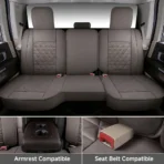 Custom Fit Leather Seat Covers for Dodge Ram 1500 2500 3500 HD Pick-up Truck Crew Quad Mega Cab-Front & Rear Seat Protector 01 Diamond Grid - Bild 13