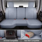 Custom Fit Leather Seat Covers for Dodge Ram 1500 2500 3500 HD Pick-up Truck Crew Quad Mega Cab-Front & Rear Seat Protector 01 Diamond Grid - Bild 10