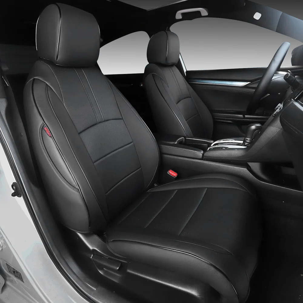 01 Custom Fit Premium Leather Car Seat Covers for Honda Civic-Front & Rear Seat Protector 01 - Afbeelding 1