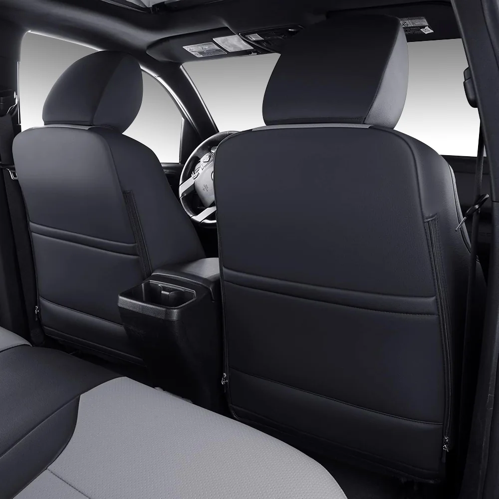02 Custom Fit Premium Leather Car Seat Covers for Toyota Tacoma-Front & Rear Seat Protector 01 - Billede 2