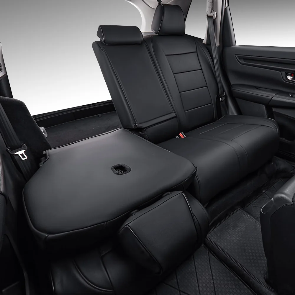 03 Custom Fit Premium Leather Car Seat Covers for Honda HRV-Front & Rear Seat Protector Horizontal Stripes 02 - Billede 5