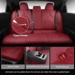 Custom Fit Premium Leather Car Seat Covers for Toyota Camry-Front & Rear Seat Protector Diamond Stitching 02 - Image 5