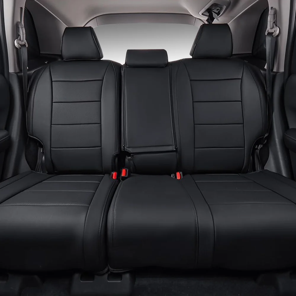 04 Custom Fit Premium Leather Car Seat Covers for Honda HRV-Front & Rear Seat Protector Horizontal Stripes 02 - Billede 4