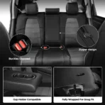 Custom Fit Premium Leather Car Seat Covers for Honda CR-V CRV-Front & Rear Seat Protector Sports Horizontal Stripes 03 - Imagen 14