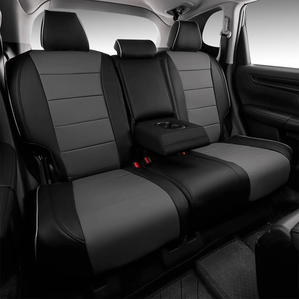 08 Custom Fit Premium Leather Car Seat Covers for Honda HRV-Front & Rear Seat Protector Horizontal Stripes 02 - Billede 10