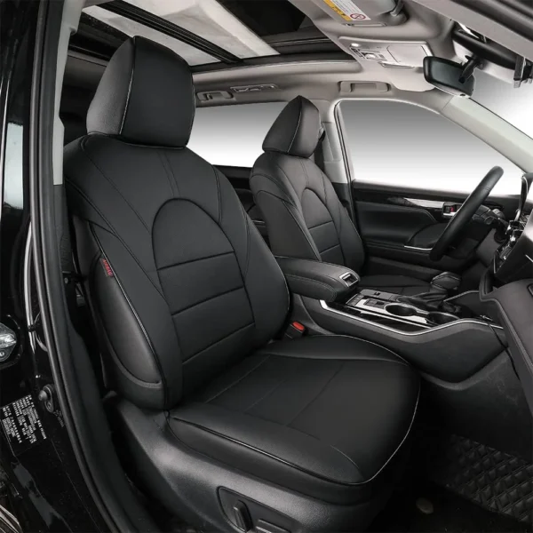 Custom Fit Premium Leather Car Seat Covers for Toyota Highlander Grand Highlander 2nd Row Captain Chairs 2nd Row 40/60 Split-Front & Rear Seat Protector Horizontal Stripes 01